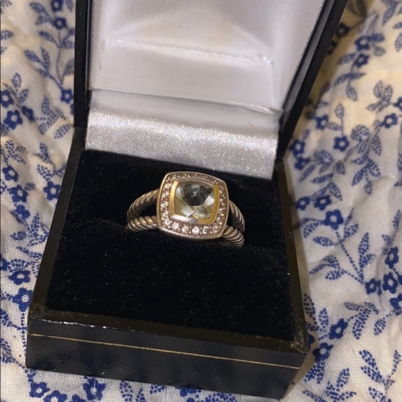 David Yurman White Topaz Ring Size 6